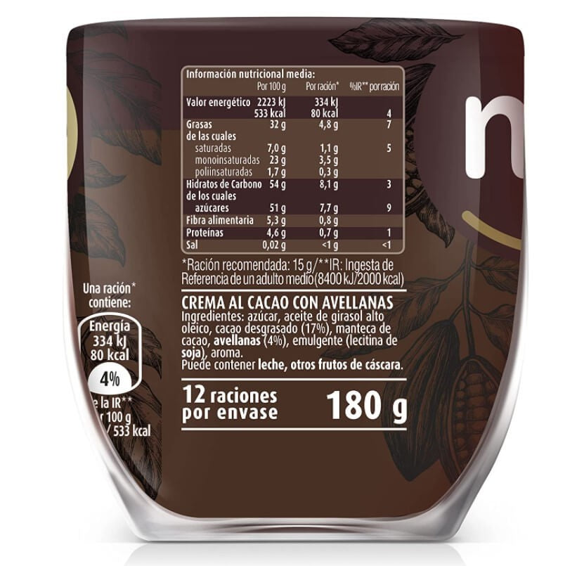 Nocilla Noir 180 g - El Sabor Intenso del Cacao Sin Aceite de Palma