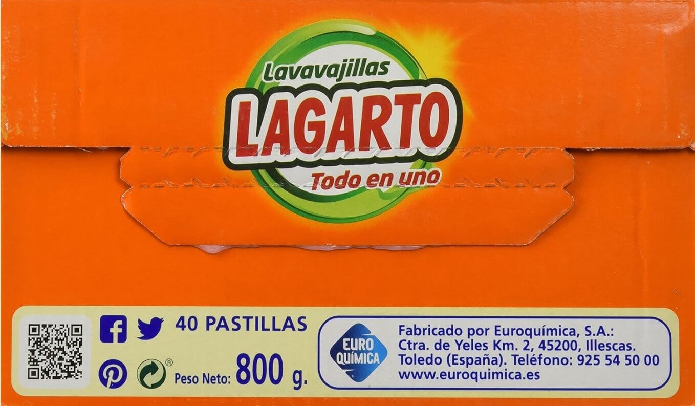 Lagarto Lavavajillas Todo en 1 40 Pastillas - Limpieza Profunda y Brillo en Cada Lavado