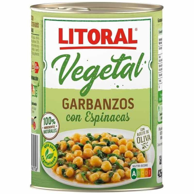 Litoral Garbanzo con Espinacas 425 g - Tradición y Sabor en Cada Bocado