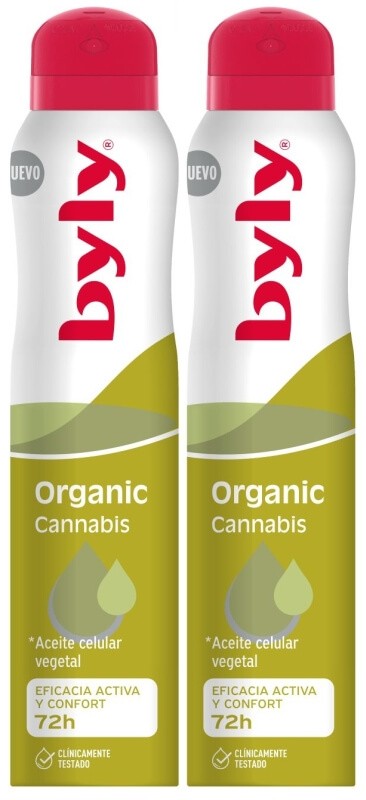Byly Desodorante Organic Cannabis Aceite Celular Vegetal 72h Pack 2 x 200 Vp