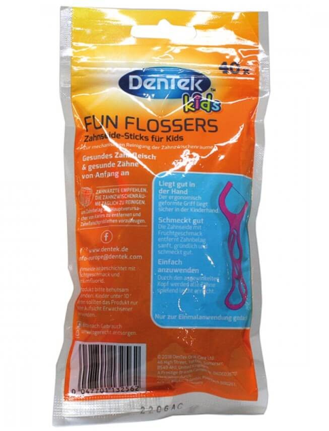 DenTek Kids Fun Flossers Hilo Dental Infantil con Mango 40U – Diversión y Cuidado Dental para los Más Pequeños