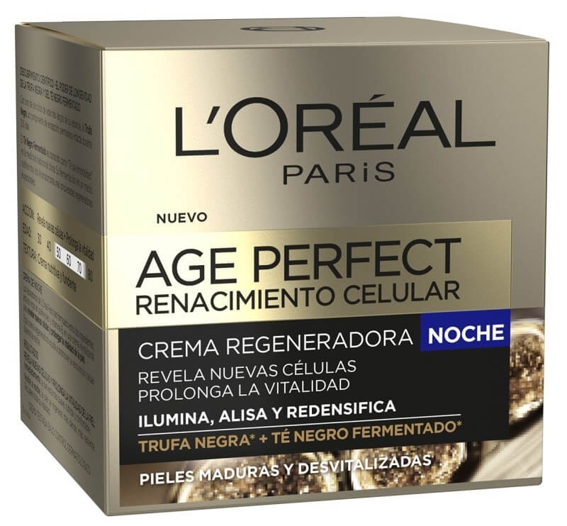 L'Oréal Paris Age Perfect Renacimiento Celular Crema Regeneradora Noche 50 ml - Reactiva la Juventud de tu Piel Mientras Duermes