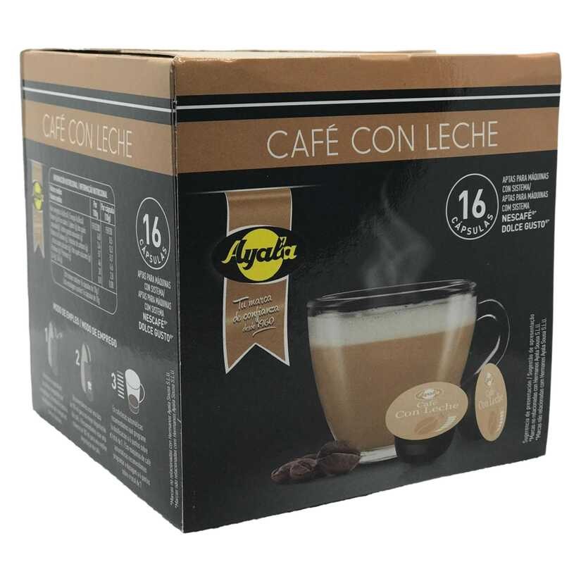 Ayala Café Con Leche 16 Cápsulas - Compatible Nescafé Dolce Gusto