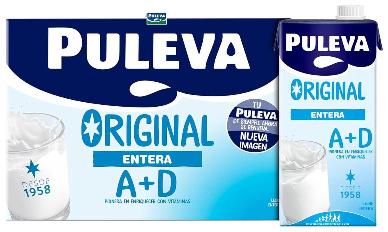Puleva Leche Entera Pack 6 x 1 L - Calidad y Sabor en Cada Vaso