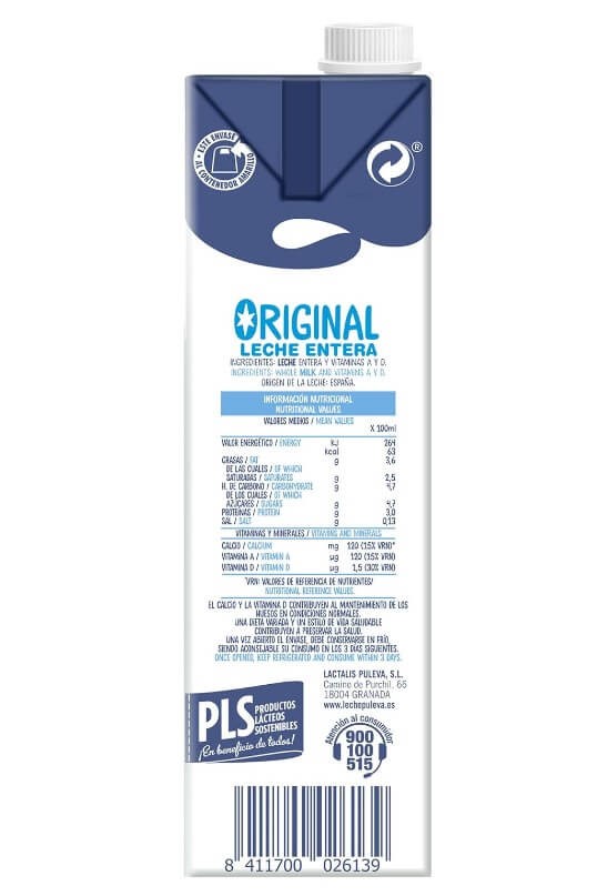 Puleva Leche Entera Pack 6 x 1 L - Calidad y Sabor en Cada Vaso