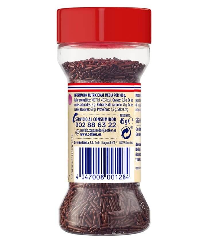 Dr. Oetker Fideos Sabor Chocolate 45G – El Toque Perfecto para tus Postres