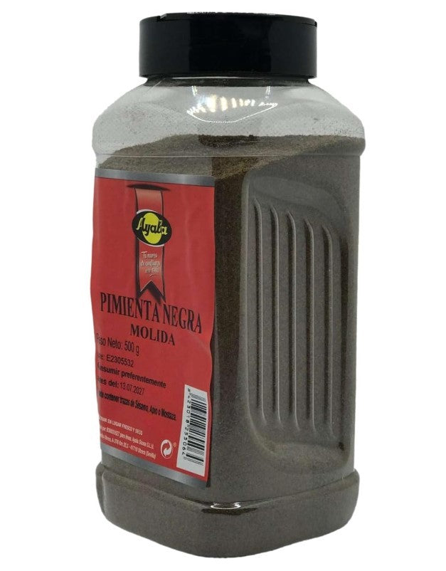 Ayala Pimienta Negra Molida 500 g - Sabor Intenso y Práctico para Cocina Doméstica y Profesional