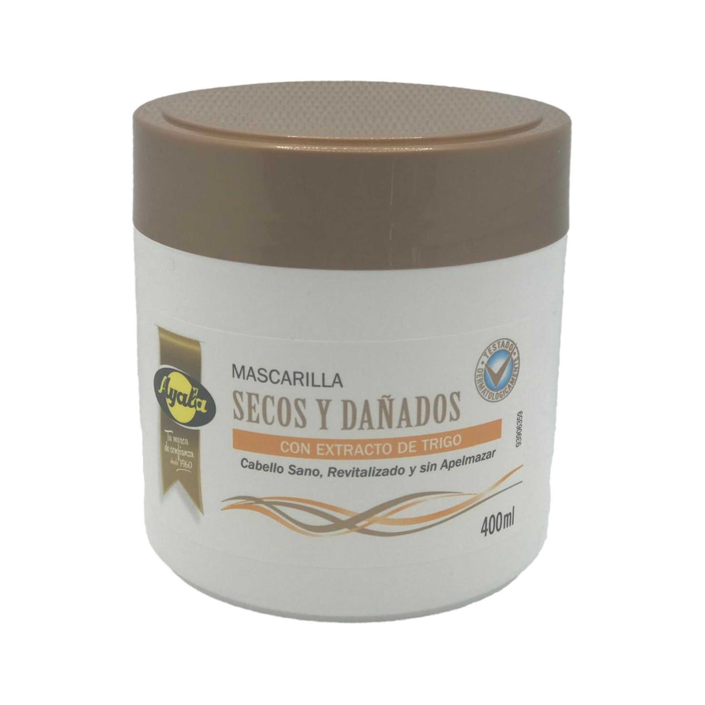 Ayala Mascarilla Secos y Dañados con Extracto de Trigo 400 ml – Cabello Revitalizado, Sano y sin Apelmazar