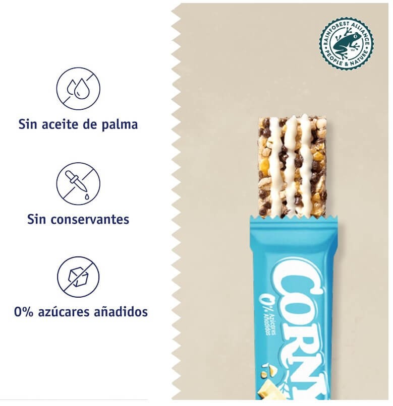 Corny Barritas de Cereales Chocolate Blanco Pack de 6 x 20 gr