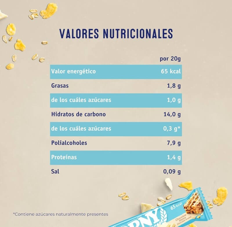 Corny Barritas de Cereales Chocolate Blanco Pack de 6 x 20 gr