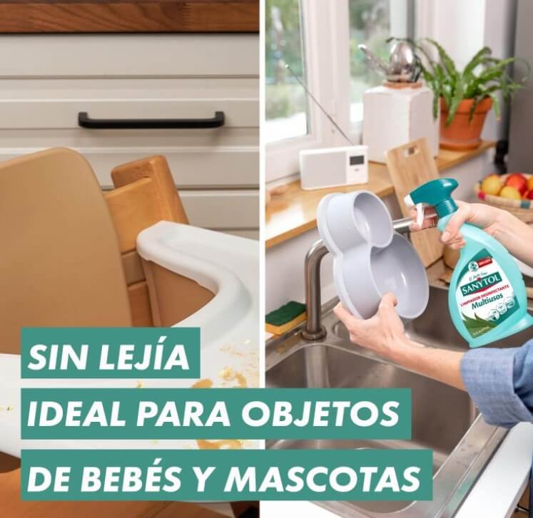 Sanytol Multiusos Desinfectante Eucaliptus Pack de 4 x 750 ml - Limpieza y Desinfección Sin Lejía