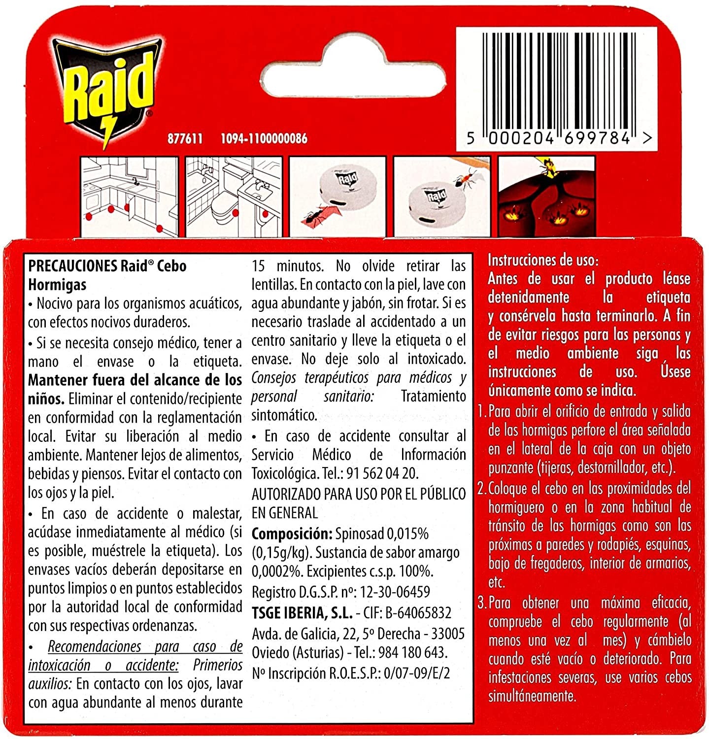 Raid Cebo Hormigas – Elimina la Colonia Entera de Forma Discreta y Efectiva