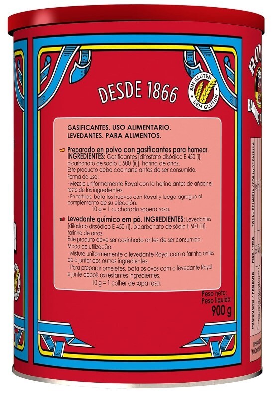 Royal Levadura Clásica en Polvo 900g – Ideal para Repostería Profesional y Casera