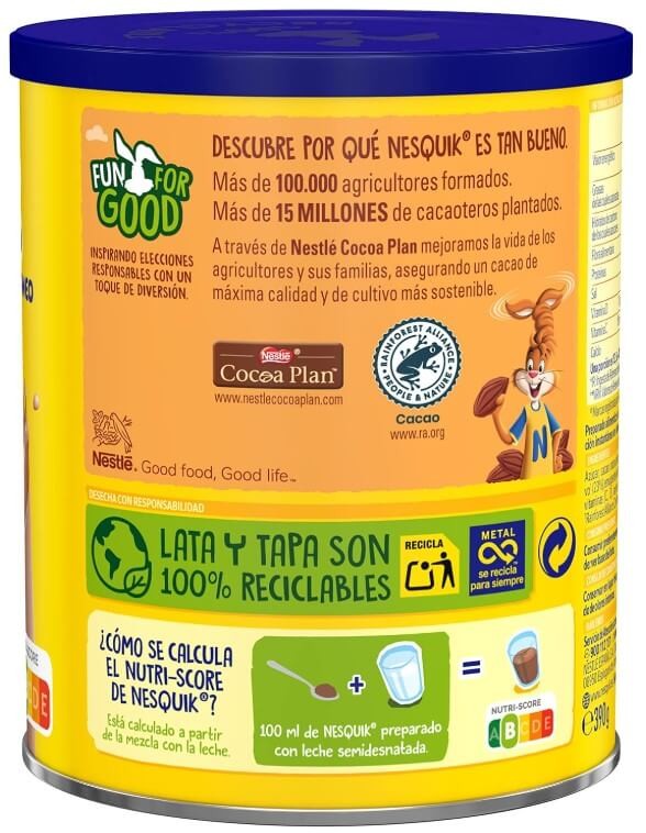 Nesquik Cacao Instantáneo 390 g – ¡Dale un Like a la Leche!