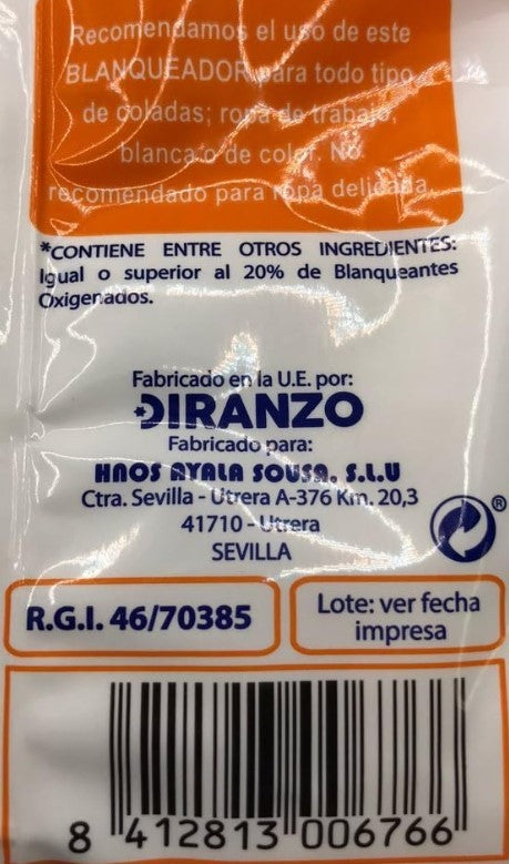 Ayala Percarbonato Sódico Blanqueador 750G - Blanqueador Ecológico para Ropa y Limpieza del Hogar