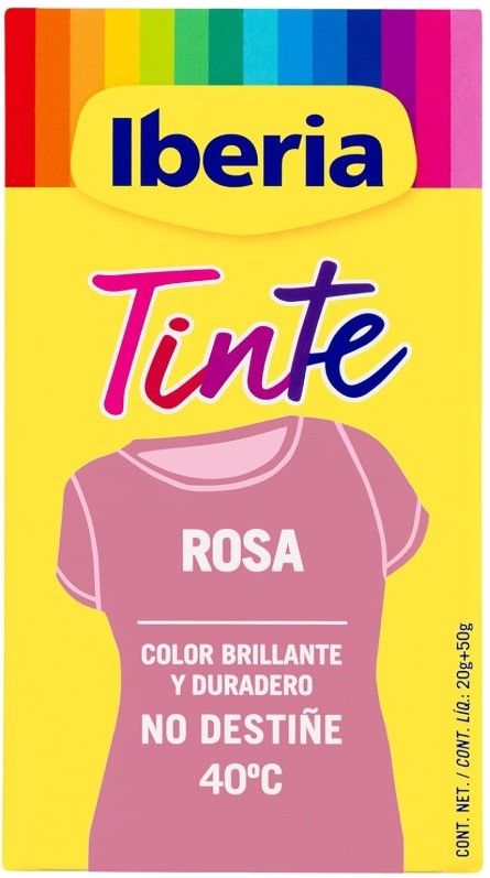 Iberia Tinte para Ropa Rosa 40°C - Dale Vida a Tus Prendas con Color Brillante y Duradero