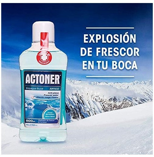 Actoner Enjuague Bucal Ártico 500 ml - Frescura Polar y Protección Antiplaca para una Boca Sana