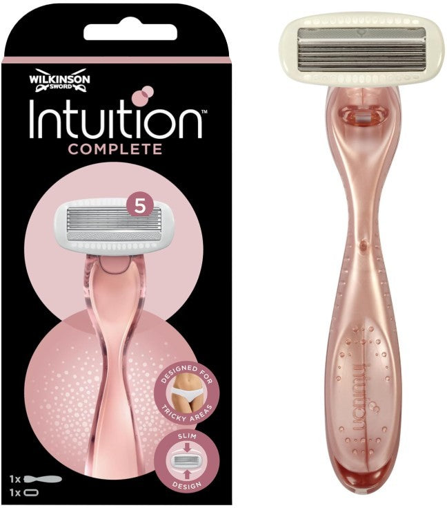Wilkinson Sword Maquinilla de Depilar Intuition Complete - Maquinilla + Recambio Cuchilla de 5 Hojas para una Depilación Precisa