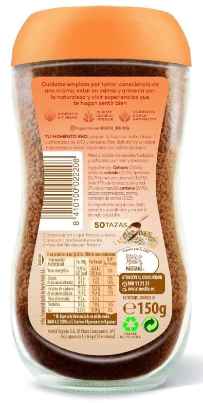Nestlé Eko Cereales para Beber con Miel y Jalea Real 150 g - Disfruta de un Momento Natural y Reconfortante