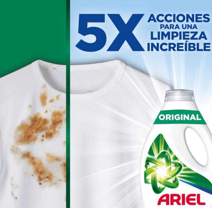 Ariel Detergente Lavadora Líquido Pack Ahorro 4 x 36+8 Lavados – Limpieza Eficaz Incluso en Agua Fría