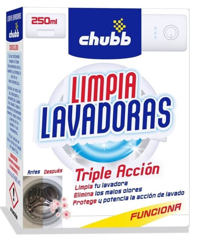 Chubb Limpiador de Lavadoras 250 ml – Triple Acción para una Lavadora Limpia, Eficiente y Sin Olores