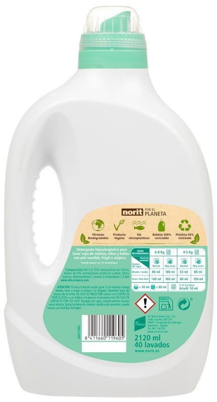 Norit Sensible Detergente Líquido 2,120L 40D – Cuidado Delicado para Pieles Sensibles