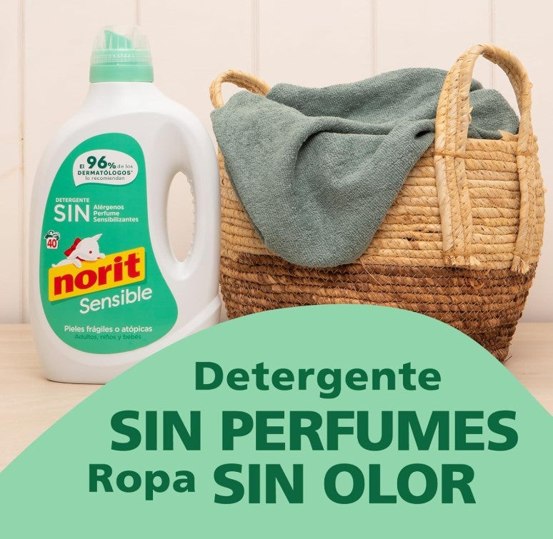 Norit Sensible Detergente Líquido 2,120L 40D – Cuidado Delicado para Pieles Sensibles