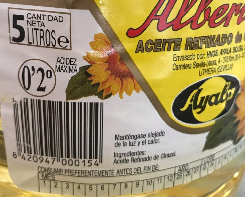 Albertosol Aceite Refinado de Girasol 5L – Sabor Neutro y Máxima Rentabilidad para tu Cocina