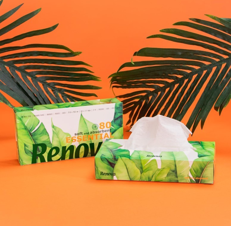 Renova Essential Pañuelos Faciales Blancos 80U – Suavidad y Absorción para tu Piel Cada Día