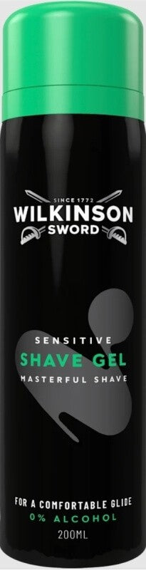 Wilkinson Sword Sensitive Gel de Afeitado 200 ml – Afeitado Suave, Preciso y Sin Irritaciones