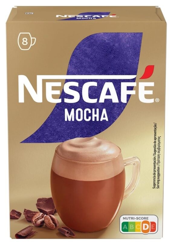 Nescafé Mocha Café Soluble Pack de 6 Total 48 Sobres – Café Cremoso con Sabor a Chocolate en Formato Práctico