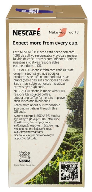 Nescafé Mocha Café Soluble Pack de 6 Total 48 Sobres – Café Cremoso con Sabor a Chocolate en Formato Práctico