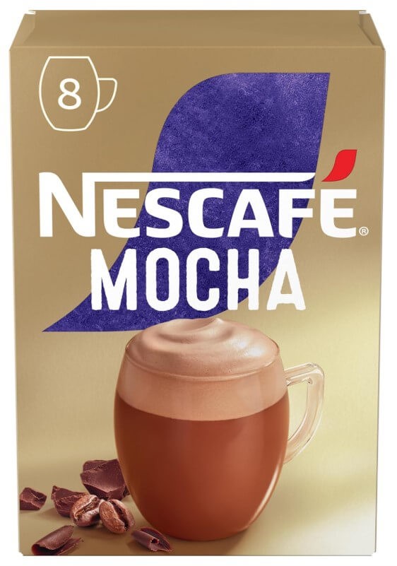 Nescafé Mocha Café Soluble Pack de 6 Total 48 Sobres – Café Cremoso con Sabor a Chocolate en Formato Práctico