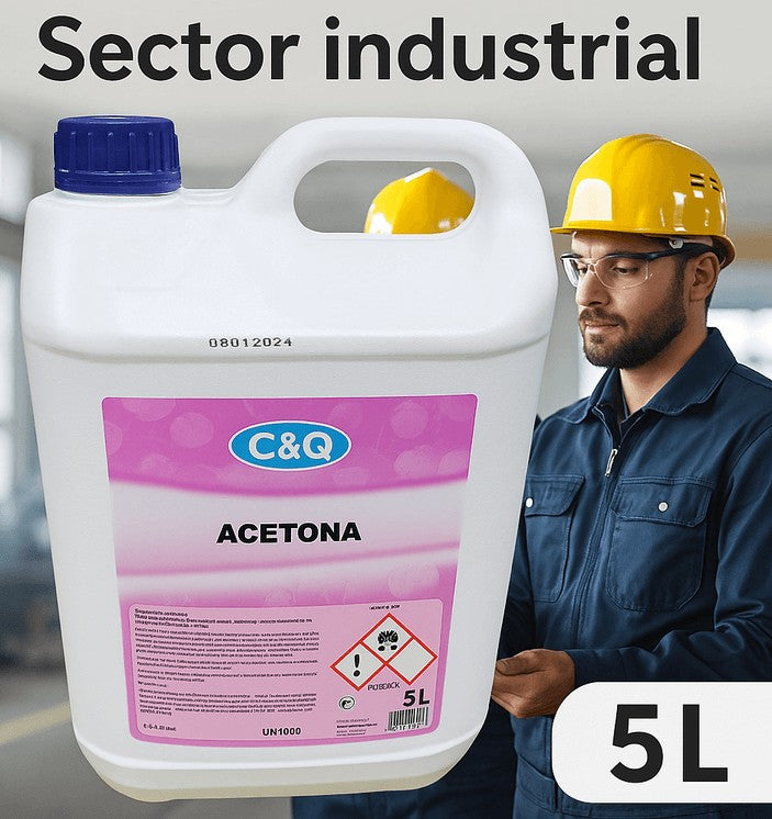 Acetona Pura 5L Profesional C&Q – Para Uñas, Limpieza y Esmaltes