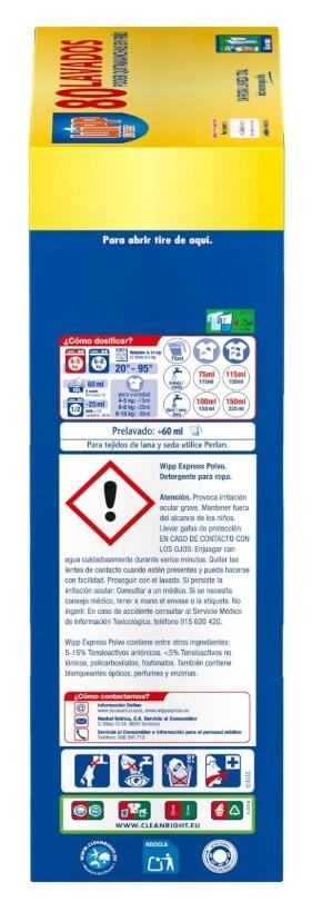 Wipp Express Detergente en Polvo 80 Lavados – Poder Quitamanchas en Frío y Frescor Higiénico