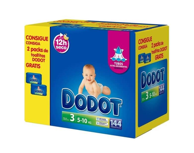 Dodot Talla 3 140 Pañales + 2 Toallitas Gratis
