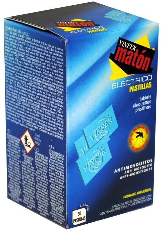 Vinfer Matón Recambios Pastillas Antimosquitos Eléctricas 30U – Protección Nocturna Eficaz Contra Mosquitos