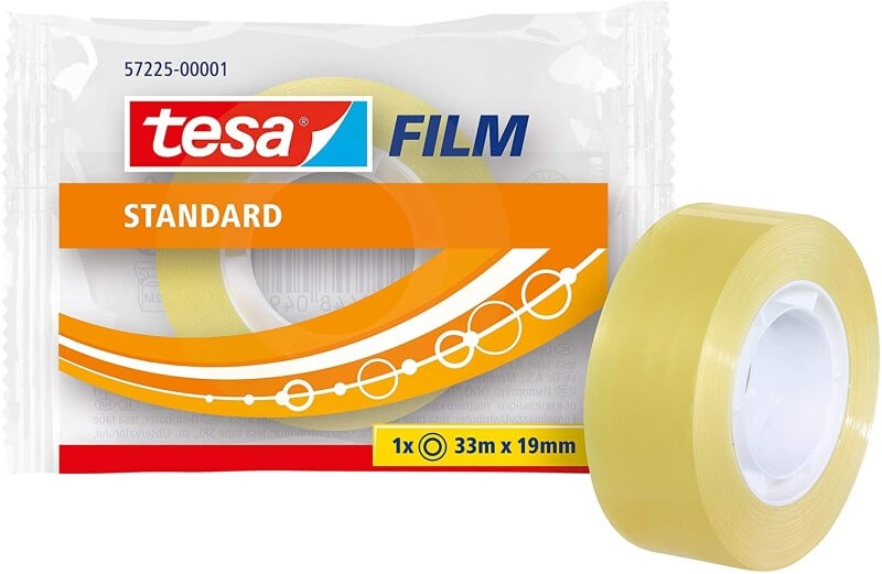 Tesa Film Cinta Adhesiva Standard 33MX19MM - Adhesión Práctica y Duradera