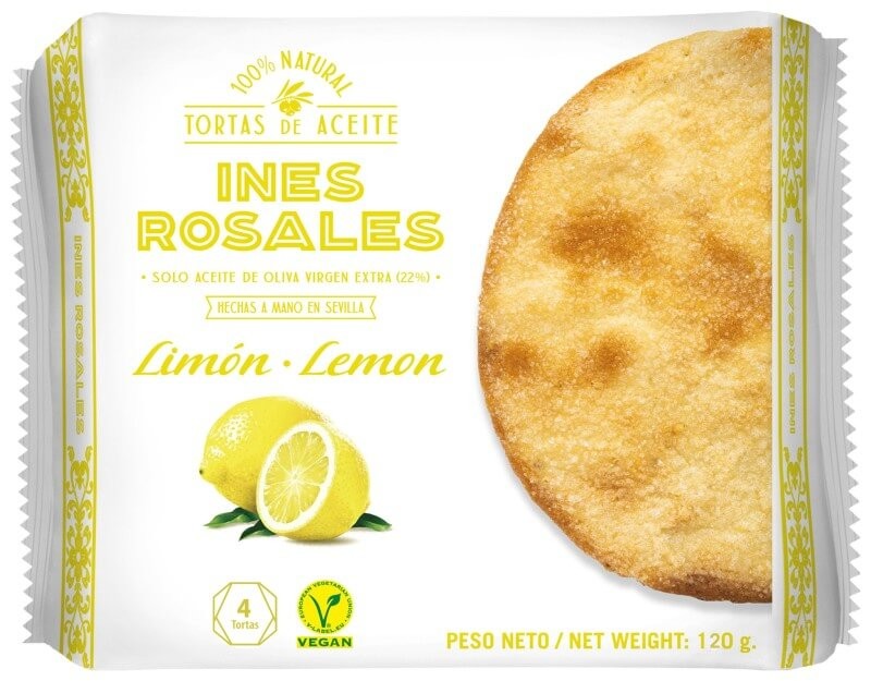 Inés Rosales Tortas de Aceite Limón 4U 120G – Sabor Tradicional con un Toque de Limón