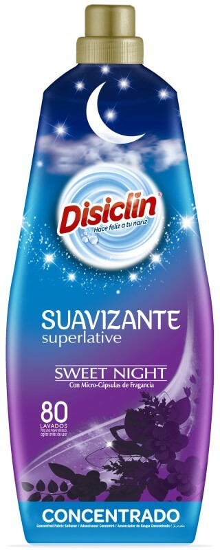 Disiclín Suavizante Superlative Sweet Night 1,44 L 80 Lavados - Suavidad y Relajación con una Fragancia Nocturna