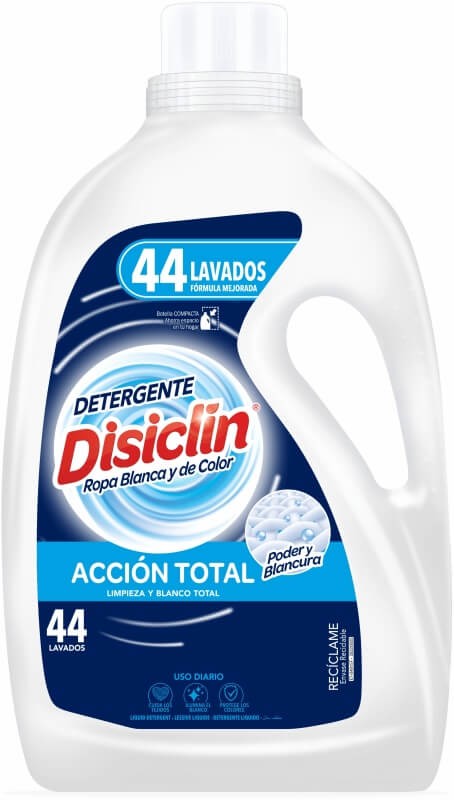 Disiclin Detergente Líquido Acción Total 44D 2,64L – Limpieza Integral para Todas tus Prendas
