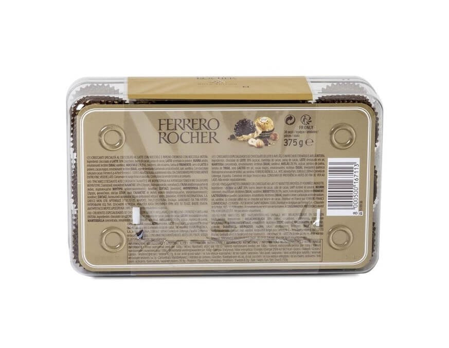 Ferrero Rocher 30 Bombones 375g - El Regalo de Chocolate Perfecto para Navidad