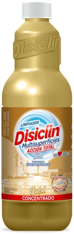Disiclín Limpiador Multisuperficies Acción Total Gold Concentrado 1 L - Limpieza Profunda y Brillo Incomparable