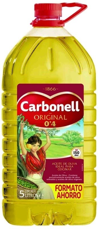 Carbonell Aceite de Oliva Original 0,4º 5L - Calidad y Sabor en Formato Familiar