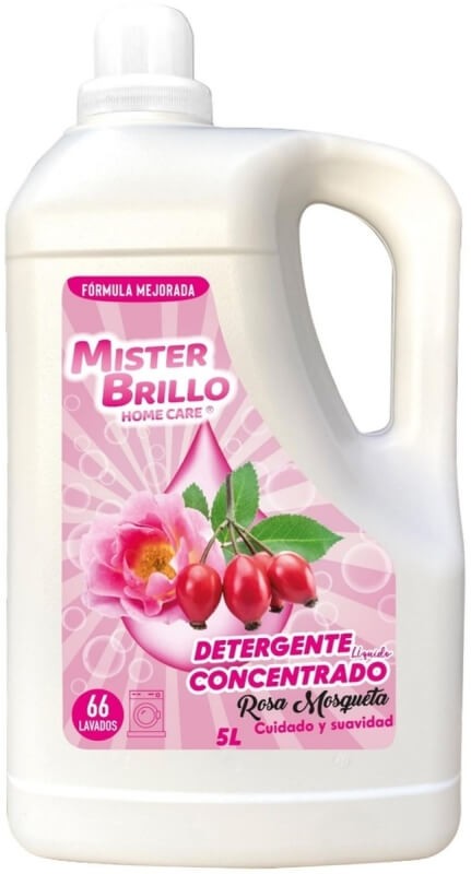 Mister Brillo Detergente Líquido Concentrado Rosa Mosqueta 5 L – Cuidado y Suavidad en Cada Lavado