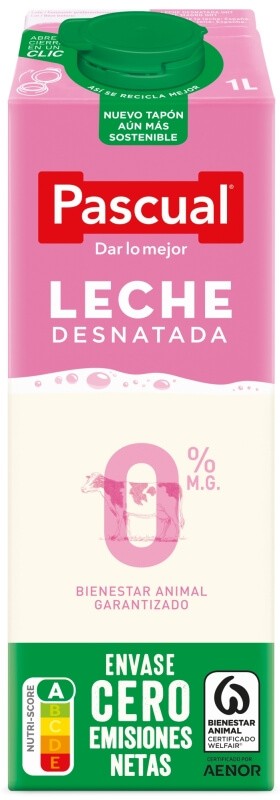 Pascual Leche Desnatada Pack 6 x 1L - Nutrición Saludable para Toda la Familia
