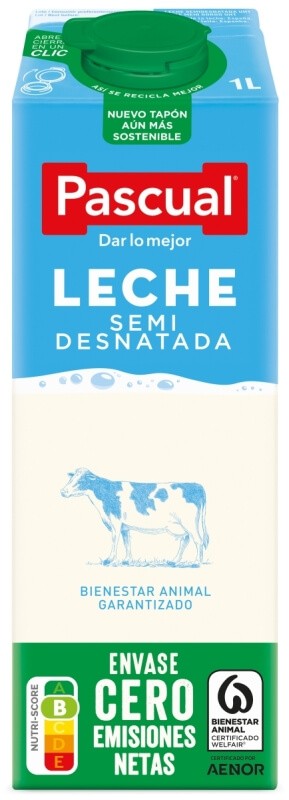 Pascual Leche Semidesnatada Pack 6 x 1L - La Mejor Elección para una Dieta Equilibrada