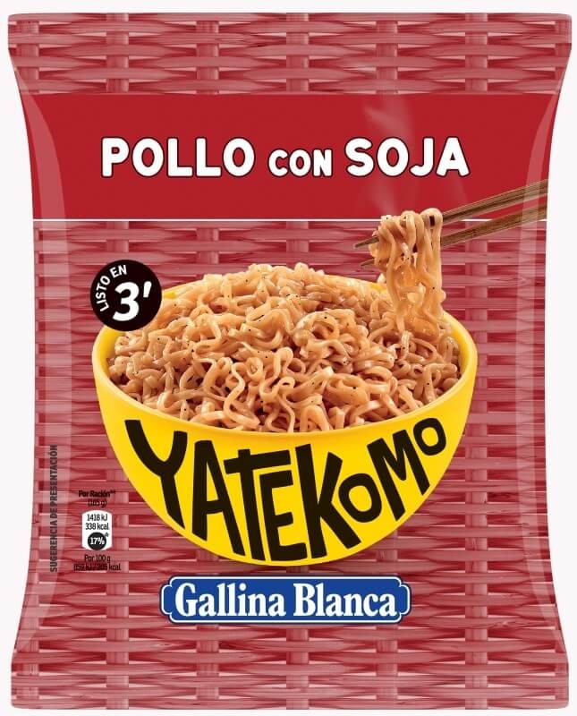 Gallina Blanca Yatekomo Fideos Orientales Pollo con Soja 82 Gr