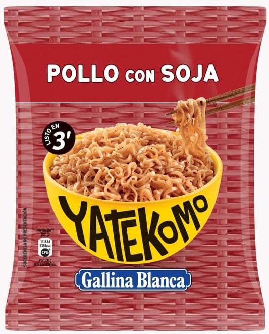 Gallina Blanca Yatekomo Fideos Orientales Pollo con Soja 82 Gr