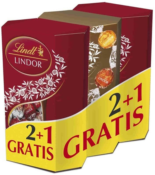 Lindor Pack 2 + 1 Gratis 3x200G – Cajas de Bombones para Disfrutar y Compartir